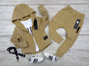 Bluza dekatyzowana a`la jeans  z kapturem / beż DESPACITO 