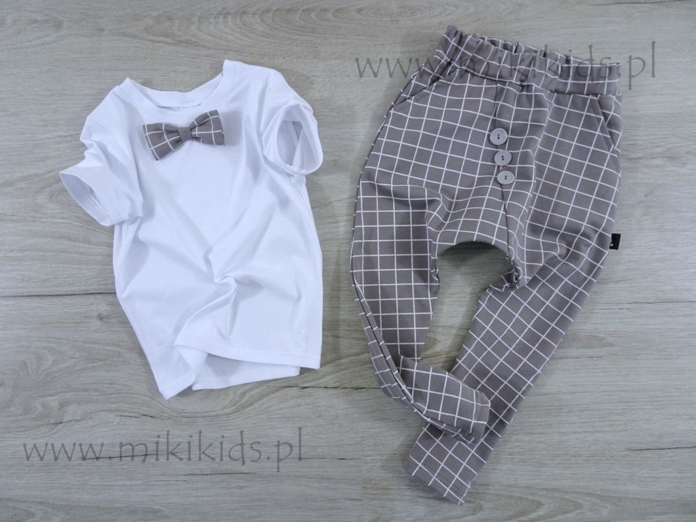 T-shirt z muchą w kratę / grey Style Kids  