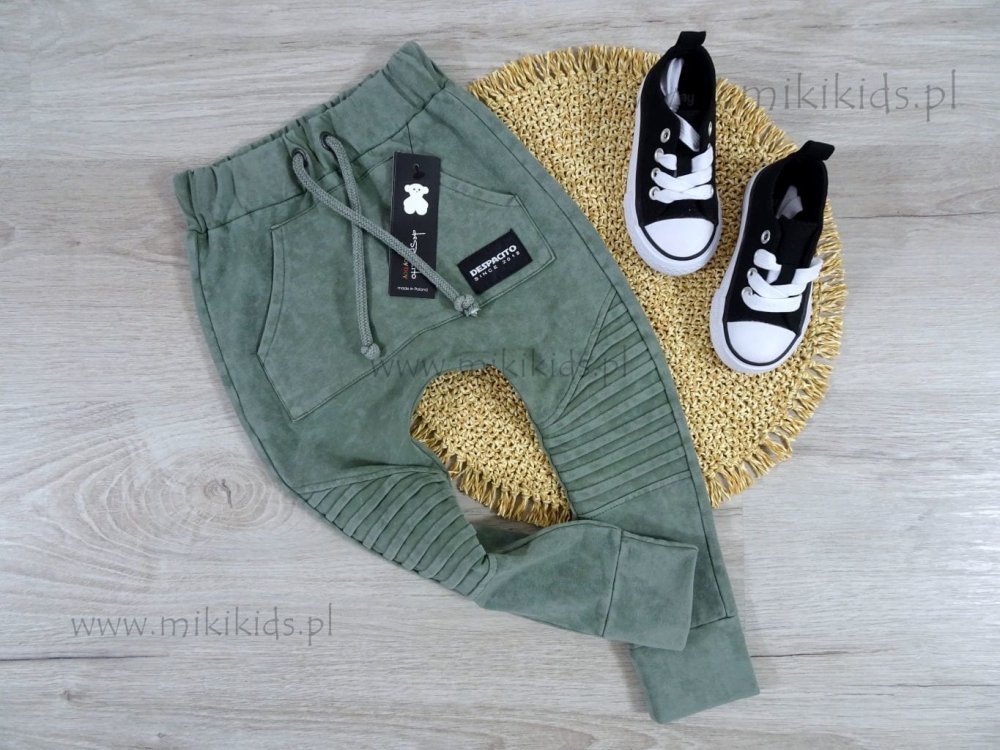 Spodnie dekatyzowane slim zakładki ACID VINTAGE GREEN A-24 / DESPACITO    