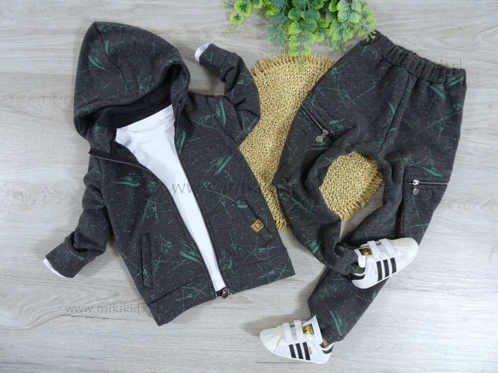 Bluza ocieplana parka FROST / grafit-zieleń MIMI