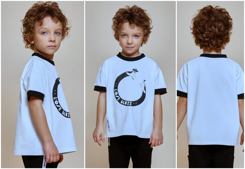 T-shirt dzianinowy / biały LOOSE BLUZZ 