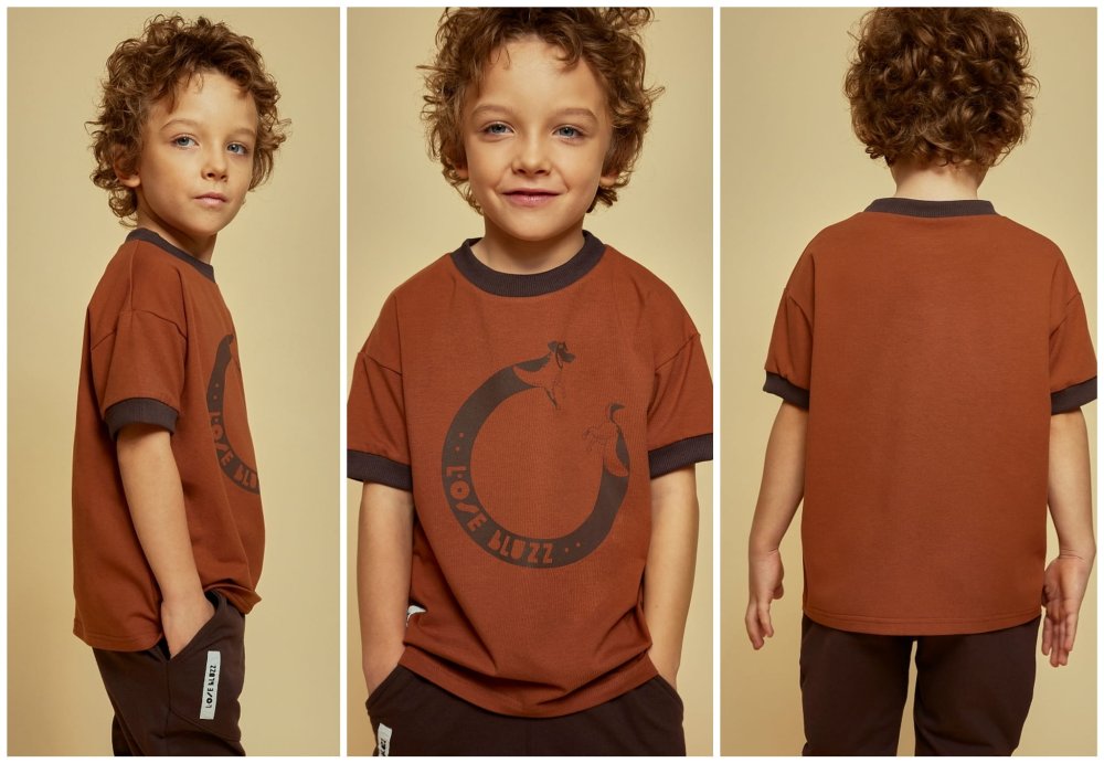 T-shirt dzianinowy / kasztanowy LOOSE BLUZZ 