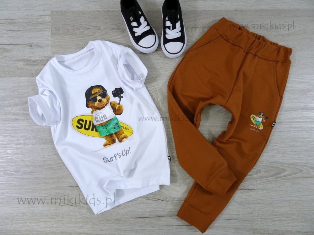 T-shirt TEDDY SELFIE SURFER / white  MIMI   