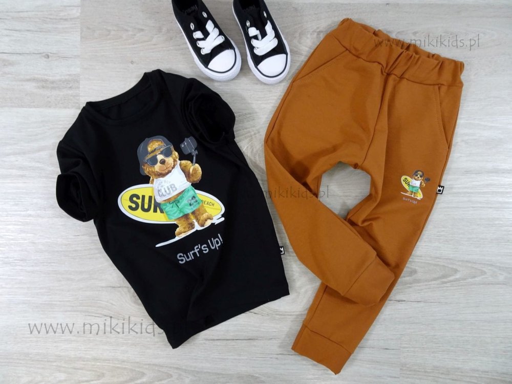 T-shirt TEDDY SELFIE SURFER / black  MIMI    