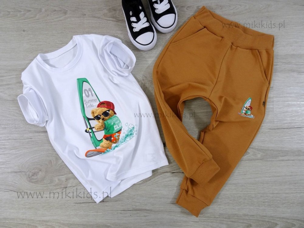 T-shirt TEDDY SURFER / white  MIMI   