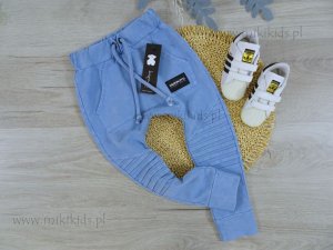 Spodnie dekatyzowane slim  zakładki  ACID vintage baby blue / DESPACITO    
