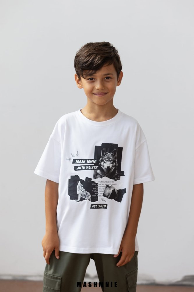 T-shirt  MASHMNIE / biały 