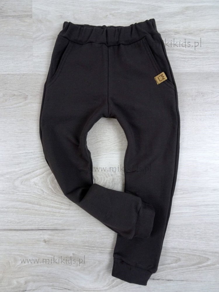 Spodnie ocieplane joggery / czekoladowe MIMI  