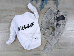 Longsleeve slim ŁOBUZIAK / biały FUN KIDS 