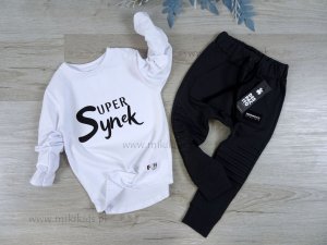 Longsleeve slim SUPER SYNEK / biały FUN KIDS