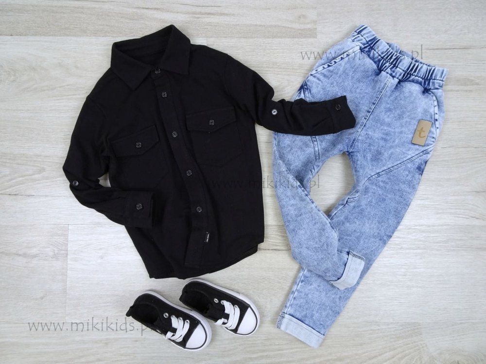 Koszula lacoste kołnierzyk / czarna My Mimi 