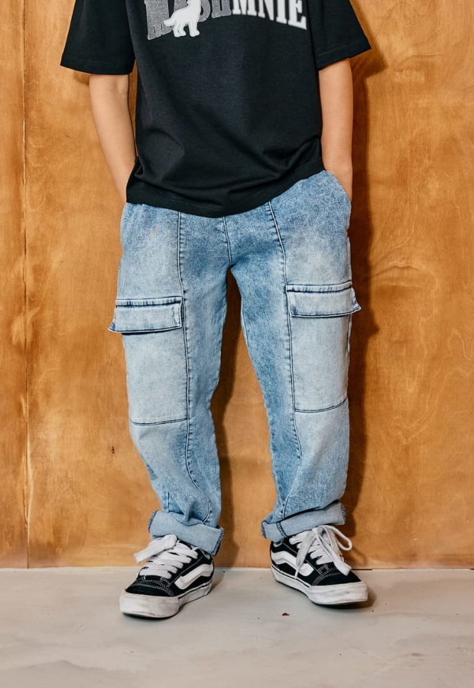 Spodnie jeansowe MASHMNIE / niebieskie