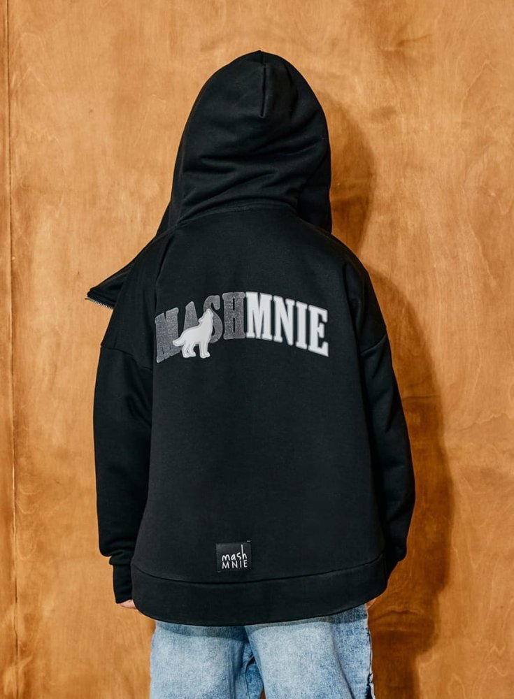 Bluza rozpinana MASHMNIE asymetryczna / czarna