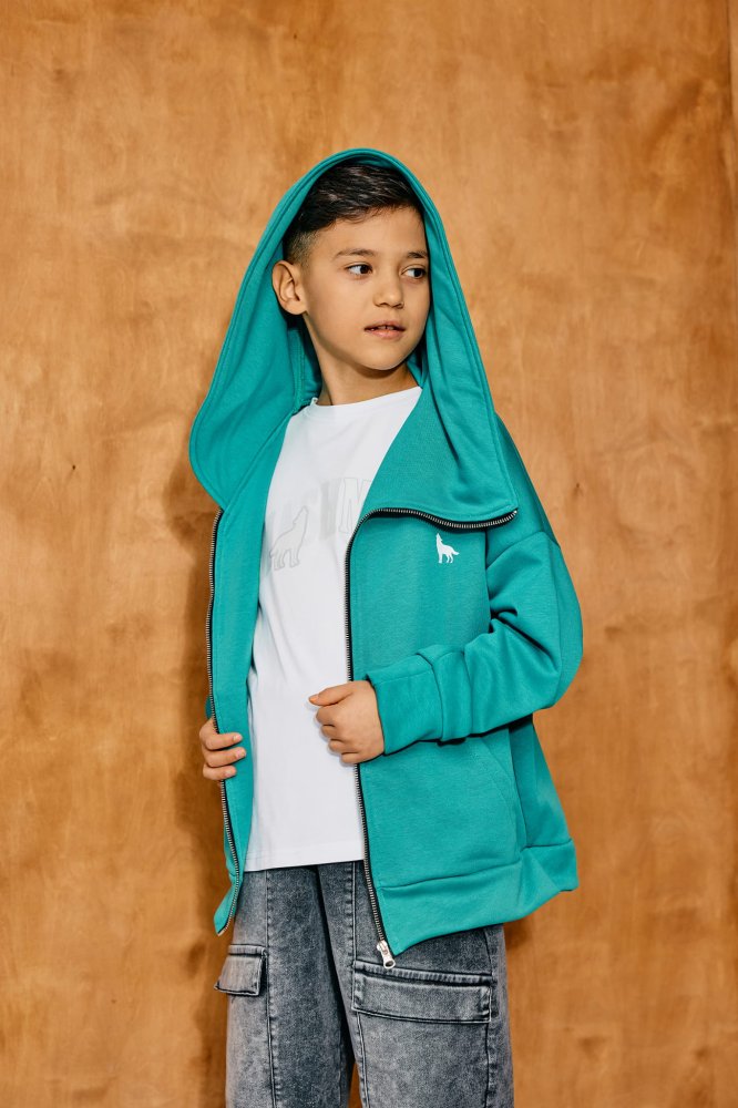 Bluza rozpinana MASHMNIE asymetryczna / morska