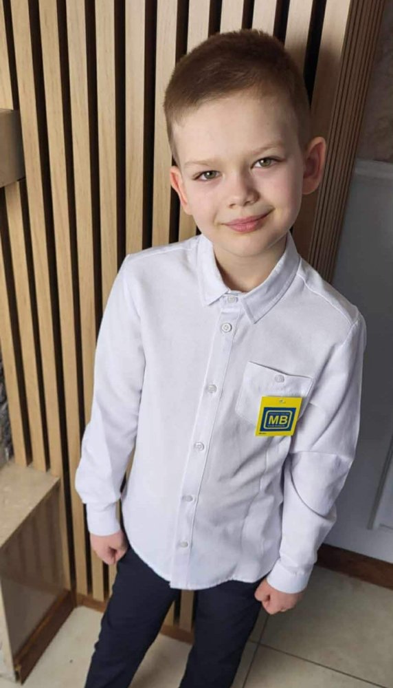 Koszula z kołnierzykiem wafelek / biała 