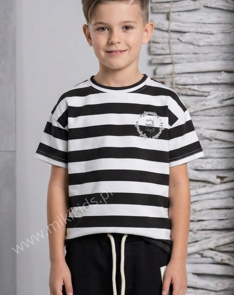 T-shirt bawełniany STRIPES / czarny DESPACITO 