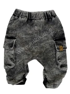 Bojówki 3/4 dekatyzowane a`la jeans / black MIMI  