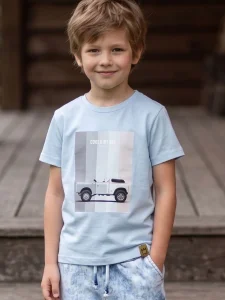 T-shirt dzianinowy JEEP / błękitny  MIMI 