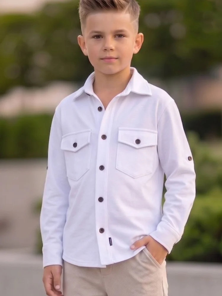 Koszula lacoste kołnierzyk / biała My Mimi 