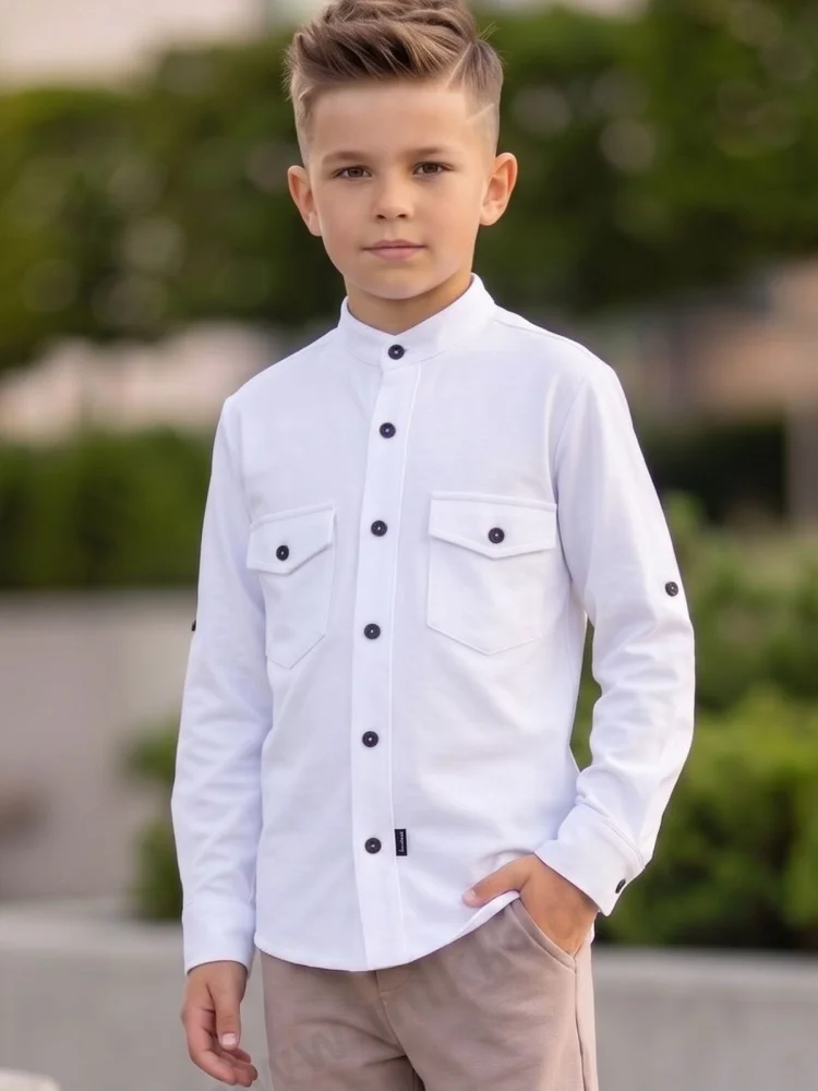 Koszula lacoste stójka / biała My Mimi   