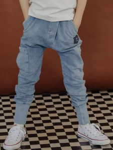 Spodnie dekatyzowane BOJÓWKI / blue NUNU 