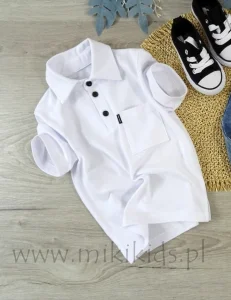 Koszulka polo kołnierzyk LACOSTE / biała My Mimi
