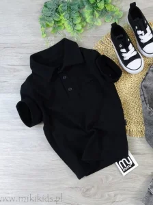 Koszulka polo kołnierzyk  LACOSTE / czarna My Mimi 