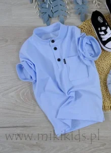 Koszulka polo stójka LACOSTE / błękitna My Mimi  