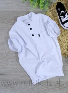 Koszulka ze stójką LACOSTE / biała My Mimi  