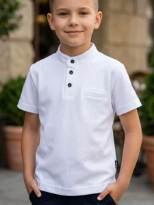 Koszulka ze stójką LACOSTE / biała My Mimi  