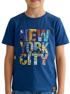 T-shirt dzianinowy NEW YORK / navy blue MIMI  