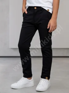 Spodnie wizytowe z dzianiny LACOSTE II/ czarne MIMI   