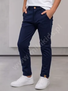 Spodnie wizytowe z dzianiny LACOSTE / ciemny granat MIMI     