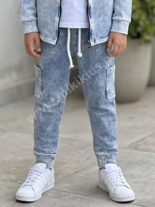 Spodnie dekatyzowane bojówki /  light blue jeans DESPACITO 