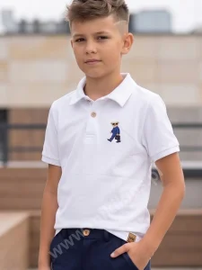 Koszulka polo lacoste TEDDY / biała-granat MIMI
