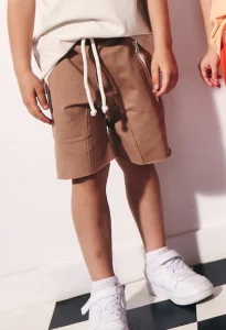Szorty bawełniane z zamkami / beżowe DESPACITO  