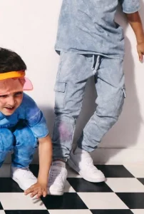 Spodnie dekatyzowane JOGGERY off white / szare DESPACITO
