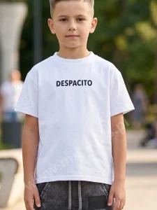 T-shirt bawełniany DESPACITO basic / biały