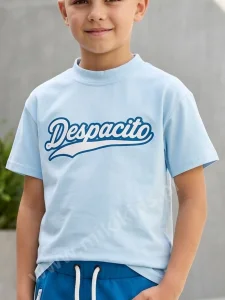 T-shirt bawełniany DESPACITO / błękitny
