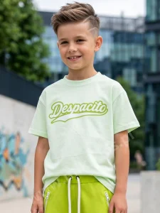 T-shirt bawełniany DESPACITO / jasna limonka
