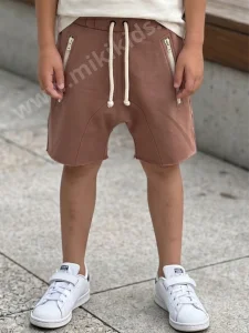 Szorty bawełniane z zamkami / beżowe DESPACITO  