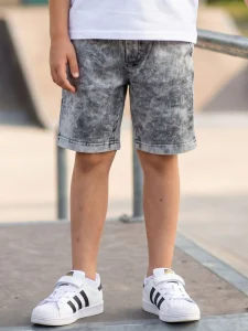 Szorty dekatyzowane a`la jeans kamil /  grey GAMET 