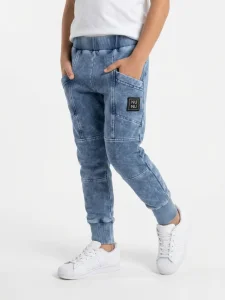 Spodnie joggery dekatyzowane KIESZENIE / light blue NUNU  