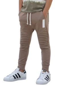 Spodnie bawełniane zakładki / beż DESPACITO  