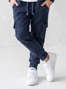 Spodnie dekatyzowane cargo / navy blue DESPACITO 