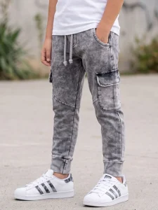 Spodnie dekatyzowane cargo / acid grey DESPACITO  