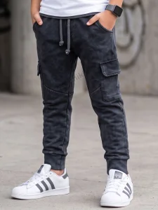 Spodnie dekatyzowane cargo ACID navy anthracite / DESPACITO  