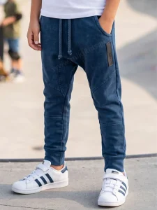 Spodnie dekatyzowane ze wstawkami / denim blue DESPACITO 