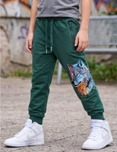 Spodnie dresowe joggery WOLF / green F26  