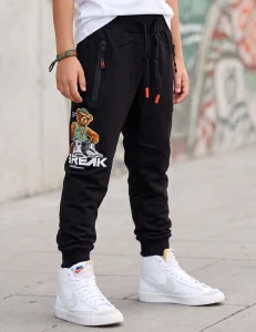 Spodnie dresowe joggery TEDDY GREEN / black F26  